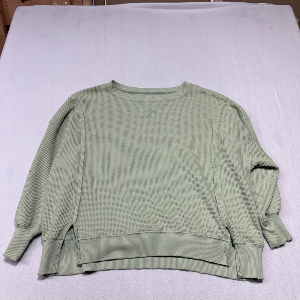 American Eagle Outfitters Sage Waffle Knit Sweater